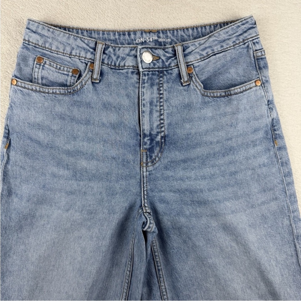 Women's Light Blue Wide-Leg Jeans - Picture 2 of 3